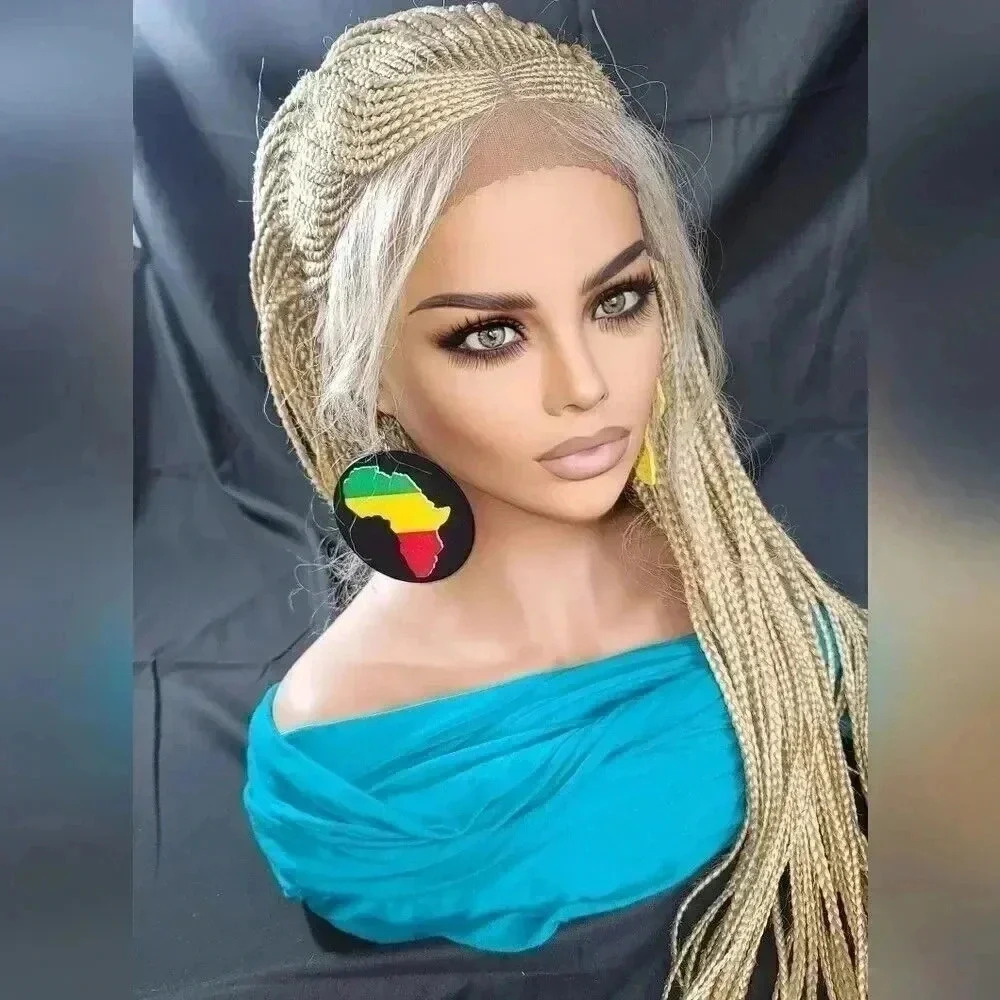 Blond Braided wigs 100% handmade, stunning , very long, feeding cornrows, NWT - Picture 14 of 15